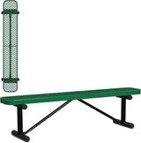 Leisure Craft Metal Outdoor Bench - 6 Foot Heavy Duty Backless Bench Seating for Garden, Porch, Picnic, Park - Photo 1