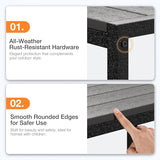 ODK Outdoor Coffee Table, Rectangle Weather-Resistant Patio Coffee Table for Garden, Balcony, Hot Tub, Poolside - Photo 7