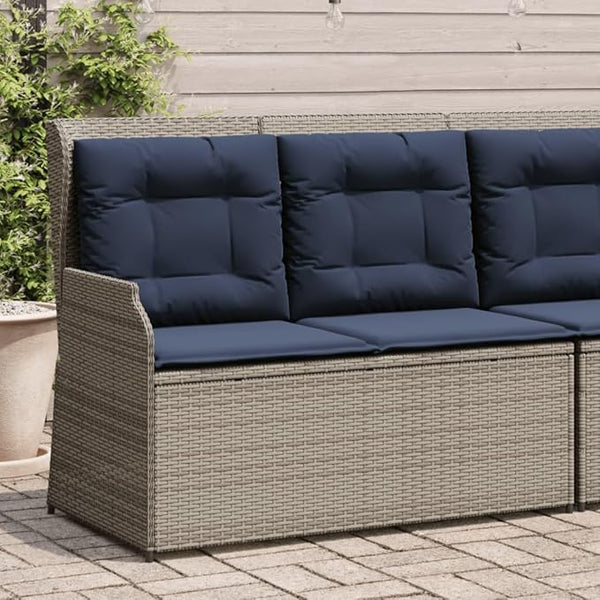 2-Seater Reclining Patio Bench with Cushions, Outdoor Garden Loveseat with Adjustable Backrest and Armrests - Photo 1
