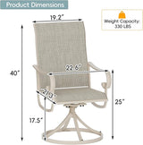 Patio Swivel Chairs Set of 2, Outdoor Dining Chairs with High Back - Photo 3