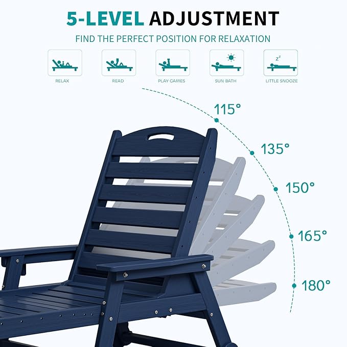 Plawdlik Oversized Patio Chaise Lounge Set of 2 - Photo 4