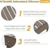 IVY&LANE Outdoor Adirondack Ottoman | Folding | HDPE Wood Grain | Desert Brown | All Weather - Photo 5