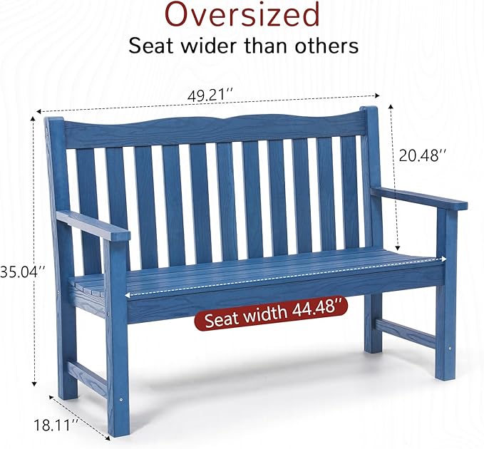 Stoog Outdoor Bench & Chairs Set, All-Weather Patio Furniture Set, Include 2 Patio Chairs and 1 Patio Bench, for Porch - Photo 5