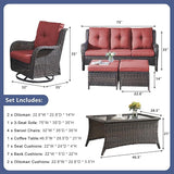 Patio Furniture Swivel Chairs Set - 8 Piece Wicker Rattan Outdoor Sectional Conversation Sets with 4 Swivel Rocking - Photo 2