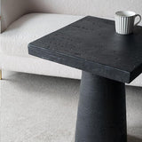 Faux Stone Side Table Square End Table Patio Small Drink Table for Small Spaces Outdoor Modern Pedestal End Tables - Photo 5