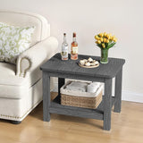 18" Outdoor Side Table, 2-Tier Patio Side Table, Weather Resistant, Easy Assembled - Photo 7