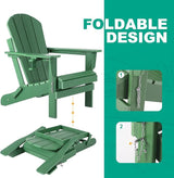 Adirondack Chairs Set of 2 with Cushions & Cup Holders, HDPE Weather Resistant Folding Adirondack Chair for Adults - Photo 5