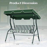 Tangkula 3 Person Porch Swing, Patio Swing with Removable Cushion & Powder-Coated Steel Frame - Photo 6