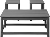 WestinTrends Malibu 3-Piece Set Outdoor Coffee and Side Table for Adirondack Chair, Gray - Photo 8