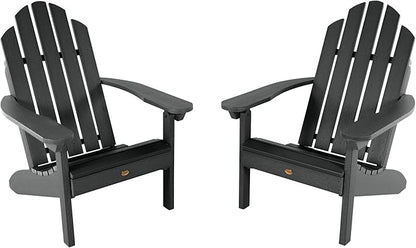 Highwood Classic Westport Adirondack Chairs, 2-Piece Set, Black