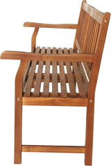 JONATHAN Y BNH101A Laurel 59.1" 3-Seat Slat-Back 600-Lbs Support Acacia Wood Outdoor Garden Patio Bench for Garden, Lawn - Photo 7