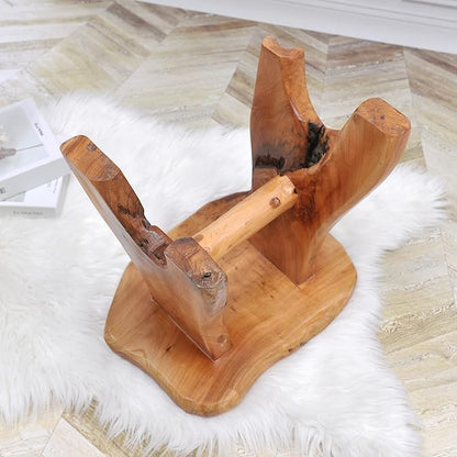 Natural Shape Solid Wood Tree Stump Stool 15"x12"x15" Cedar Root End Table Rustic Plant Stand Live Edge Coffee Table Vintage Side Table Living Room Bedroom Accent Outdoor Garden Foot Stool