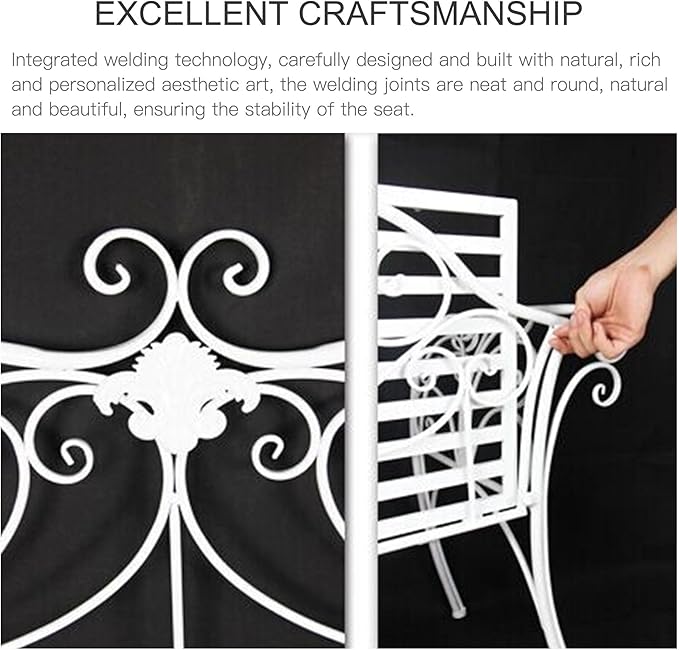 Outdoor Bench Garden Benches for Outdoors Patio Bench Metal Front Porch Bench with Sturdy Cast Iron Metal Frame, Metal Garden Bench Chair 2 Seater for Garden, Yard, Patio, Porch and Sunroom (Color :