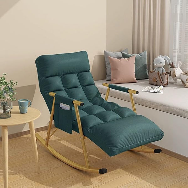 Bedroom rocking chair with cushion, Modern Comfortable Sofa Lounger, outdoor garden lounge chair with armrests - Photo 1