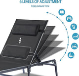 Foldable Outdoor Lounge Chairs Set of 2, No Assembly Chaise Lounge Outdoor with Cup Holder and 6 Adjustable Positions - Photo 3