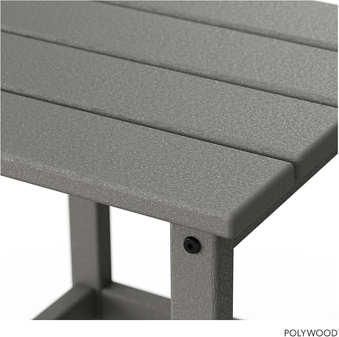 POLYWOOD ECT18GY Long Island Side Table, 18-Inch, Slate Grey - Photo 6
