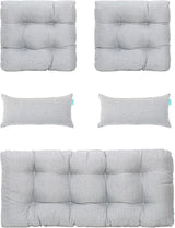 QILLOWAY Outdoor Patio Wicker Seat Cushions Group Loveseat/Two U-Shape/Two Lumbar Pillows for Patio Furniture - Photo 1