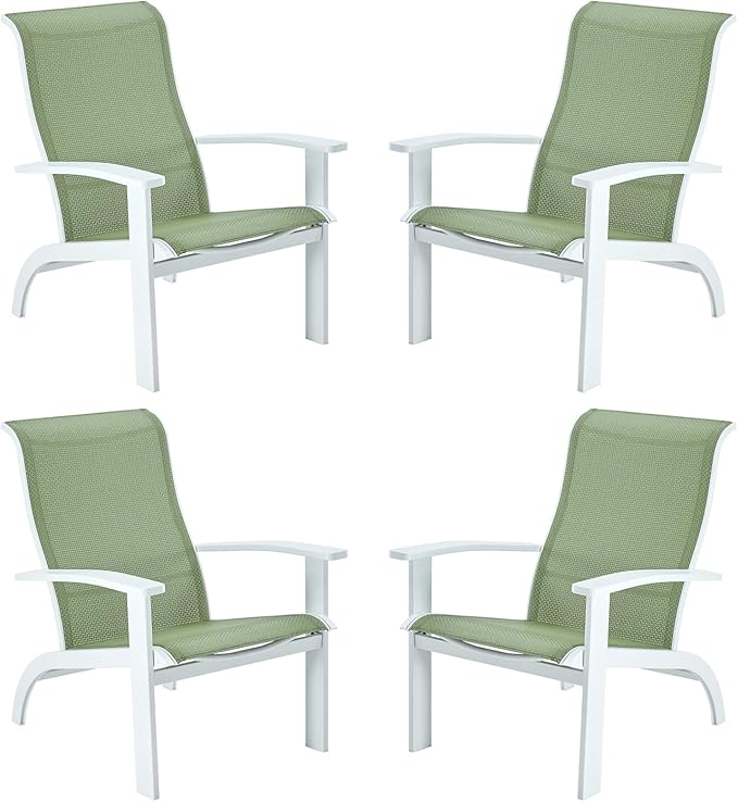 VICLLAX Outdoor Adirondack Chair Set of 4, Patio Chair for Lawn Garden, All Weather Outdoor Lounge Chair, Green