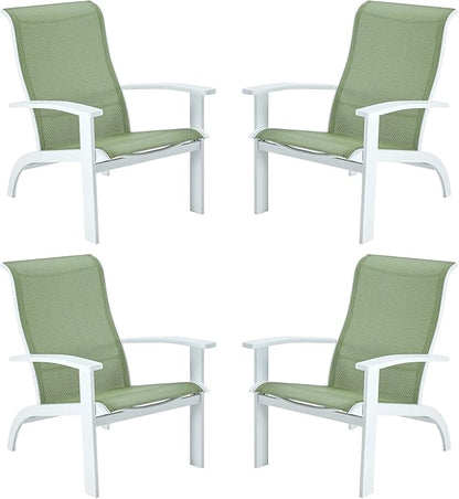 VICLLAX Outdoor Adirondack Chair Set of 4, Patio Chair for Lawn Garden, All Weather Outdoor Lounge Chair, Green