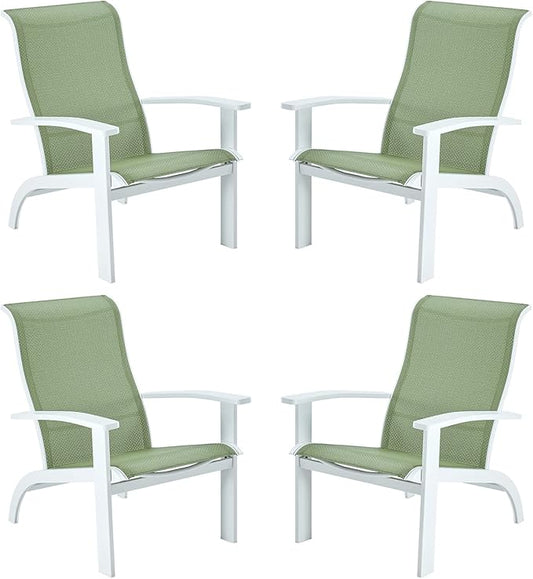 VICLLAX Outdoor Adirondack Chair Set of 4, Patio Chair for Lawn Garden, All Weather Outdoor Lounge Chair, Green