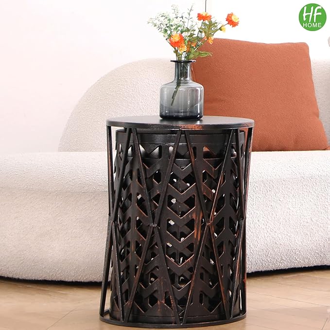 HFHOME Multifunctional Nesting Round Metal Coffee End Tables - Photo 5