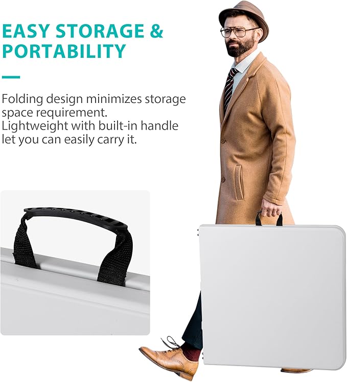 SUPER DEAL Portable 4 Foot Plastic Folding Table - Photo 6