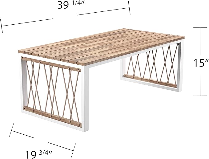 SEI Furniture Wallmond Outdoor Cocktail Table, Natural and White