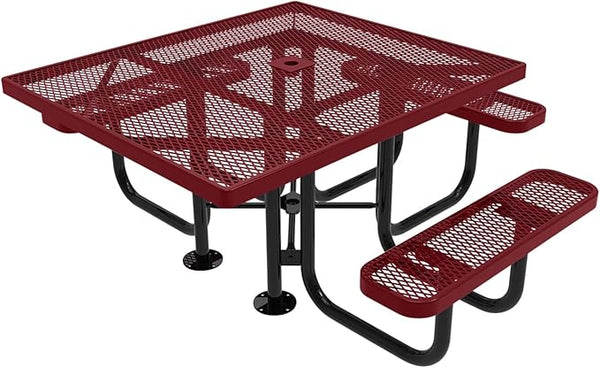 COATEDOUTDOORFURNITURE Heavy-Duty Portable ADA-Compliant Outdoor Picnic Table with Umbrella Hole - Photo 1