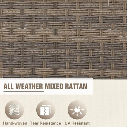 Modern Wicker Outdoor Swivel Rocking Chair, Rattan Glider Rocker Chair Patio Furniture for Backyard, Deck, Porch, Garden, 1 Piece, Brown/Gray