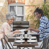 FDW Heavy Duty Outdoor Dining Table Metal Kitchen Table Metal Table Bar Coffee Table Home Restaurant Wood Top Table - Photo 4