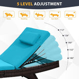 Sundale Outdoor Chaise Lounge Set of 4, Wicker Patio Lounge Chairs for Outside - Photo 3