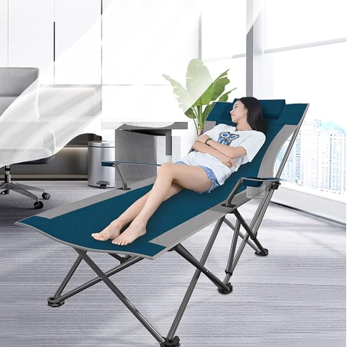 ZIRIA Outdoor Foldable Simple Camping Lounge Chair, Multifunctional Office Single Lunch Break Lounge Chair - Photo 3