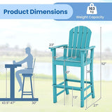 ORALNER Tall Adirondack Chairs, Set of 2 Outdoor High Back Balcony Chair - Photo 3