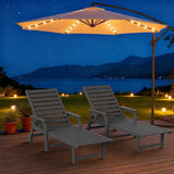5-Position Adjustable Patio Chaise Lounge - 78'' HDPE Outdoor Lounger with Rolling Wheels & Cup Holder, Longer, Wider - Photo 2