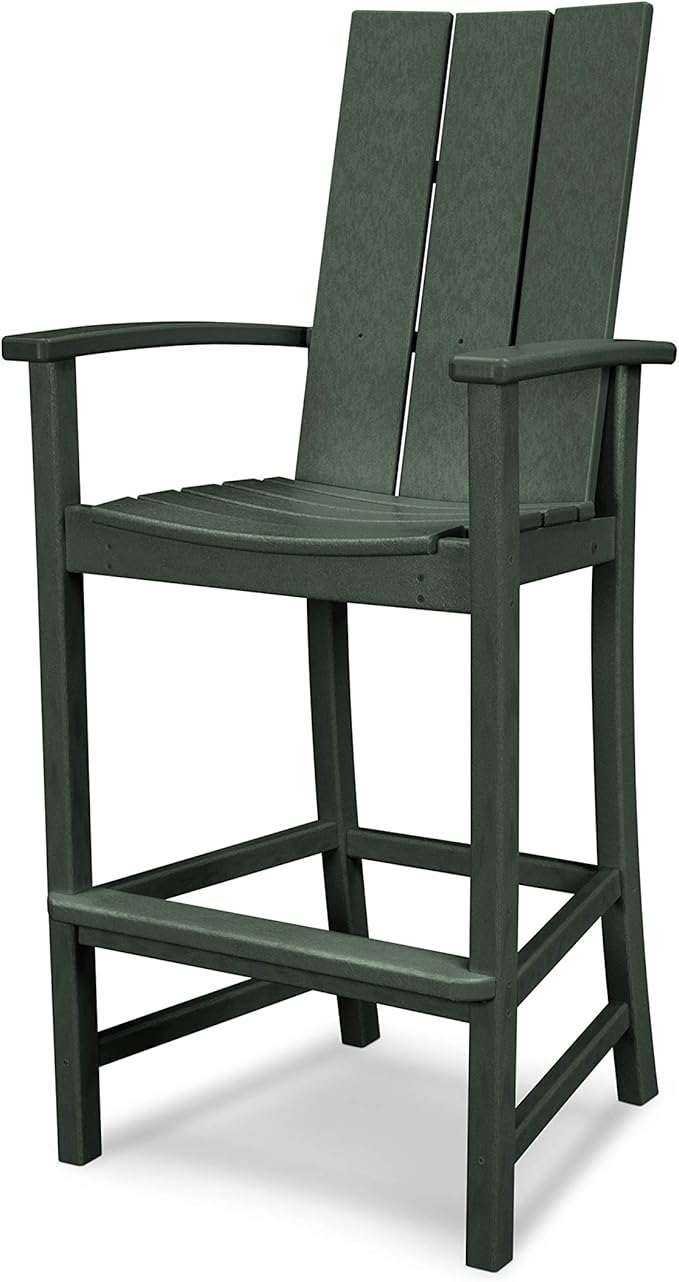 POLYWOOD® Modern Adirondack Bar Chair in Green