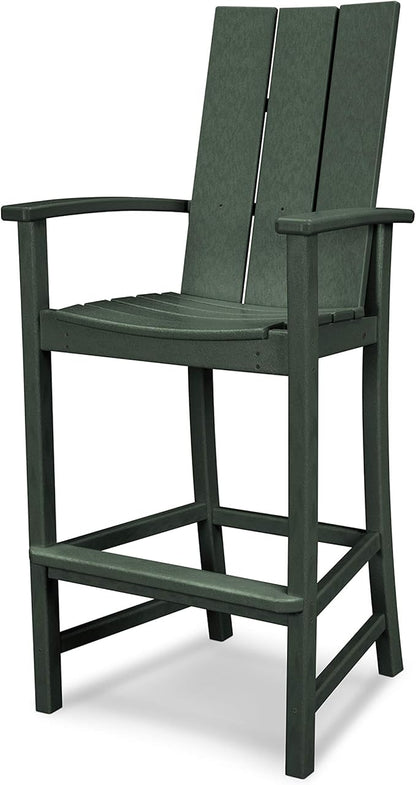 POLYWOOD® Modern Adirondack Bar Chair in Green