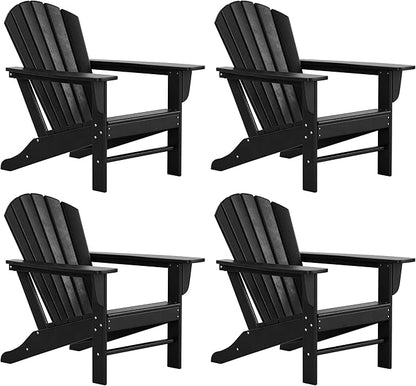 WestinTrends Dylan Outdoor Adirondack Chair (Set of 4), Black