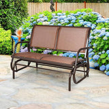 Giantex Swing Glider Chair 48 Inch with Spacious Space, 2 People Lounge Cozy Patio Bench Outdoor & Indoor for Patio - Photo 8