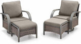 Belord 4 Pieces Patio Furniture Sets - Swivel Rocker Outdoor Chairs with Ottomans - Photo 2