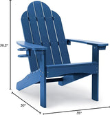 LUE BONA HDPS Adirondack Chairs Set of 6, Fire Pit Outdoor Chair Weather Resistant with Cup Holder - Photo 2
