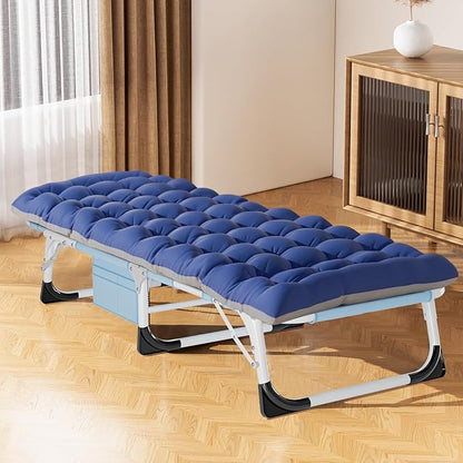 LILYPELLE Folding Chaise Lounge Chair with Mattress, 5 Position Beach Chair with Face Hole, Patio Chaise Lounge Chairs for Outside, Sunbathing, Camping, Pool, Beach, Poolside