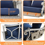 Heavy Duty 900 LBS Porch Swing Chair 3-Person Outdoor Rattan Patio Swing Lounge w/Cup-Holder & Steel Chains Wicker - Photo 4