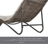 Grand patio Outdoor Chaise Lounge Sunbathing Chair Arc Lounger with Wicker Cushion Multipurpose Lounge Chair for - Photo 6