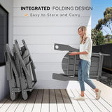VINGLI Plastic Adirondack Chairs, Folding with Cup Holder, Waterproof HDPE Material - Photo 7