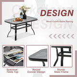 Oakcloud Outdoor 2 Pcs Patio Loveseat Bench Metal Frame Furniture Set with Thick Cushions and Coffee Table - Photo 5