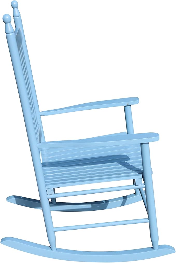 Wooden Porch Rocker Chair Blue