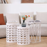 Y&M Set of 3 Metal Round Coffee Table, Side Table End Table for Indoor Outdoor Multifunctional Use - Photo 6