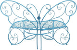 Alpine Corporation BAZ400BL Indoor Outdoor Metal Butterfly Shaped Garden Bench, 62" Long, Blue - Photo 10