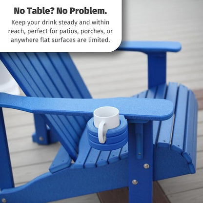 LuxCraft Adirondack Chair Cup Holder Attachment for Outdoor Lounge Furniture, Stationary Drink Holder for Swings, Gliders, Bench, Deck or Camping Chair - Amish Made in America (Red)