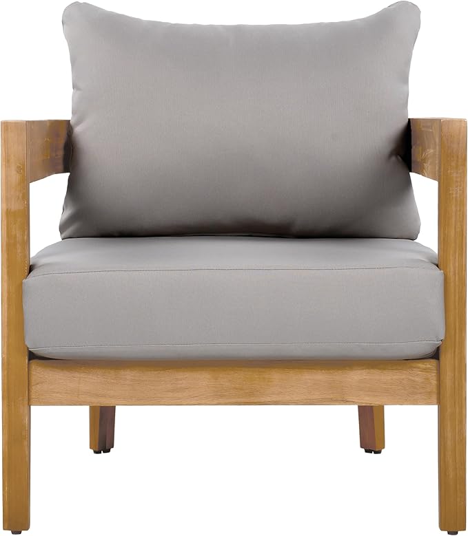 Christopher Knight Home Nadine Acacia Wood Club Chairs Set of 2, Outdoor Accent Chair, Tub Shape Design Armchair - Photo 5